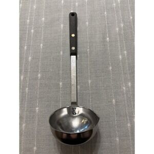 Vintage EKCO 11" Forge Stainless Steel Soup Ladle black Riveted Handle USA Made
